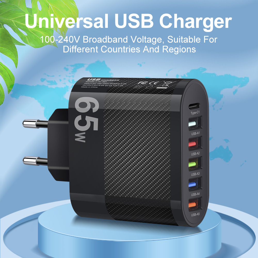 LYK-88165W6-PortUSBCharger5USB-AType-CastChargingWallChargerAdapterEUPlugUSPlugforiPhone12131414Prof-1994948-7