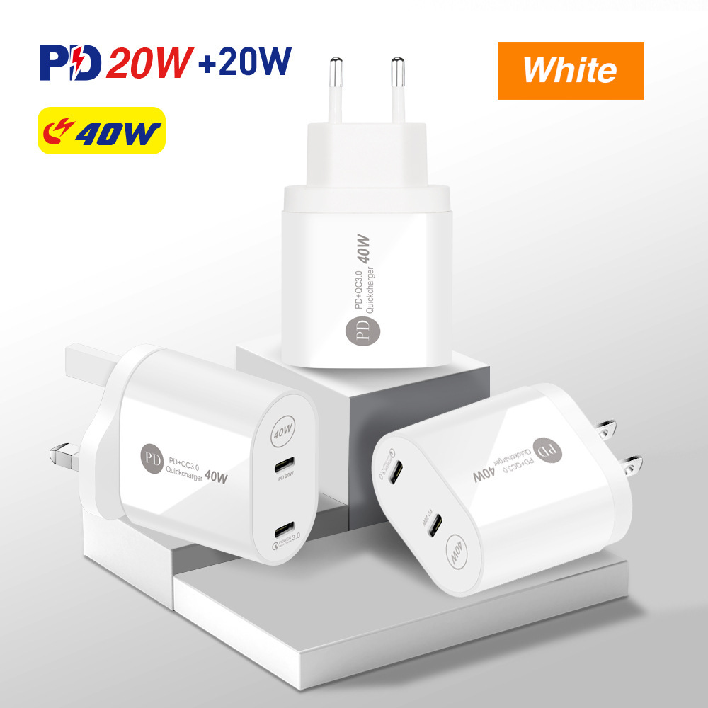 PD40W2-PortUSBPDChargerDual20WPDQC30FastChargingWallChargerAdapterEUPlugforiPhone12131414Pro14ProMax-1981667-2