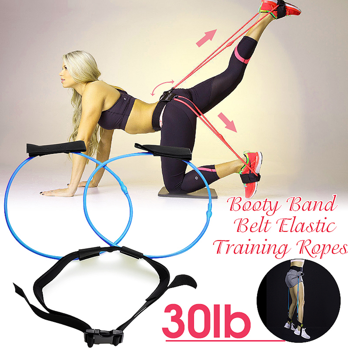 30LBBootyResistanceBandsBeltGymExerciseTrainingYogaButtLiftFitnessHealthWorkoutBand-1372253-1