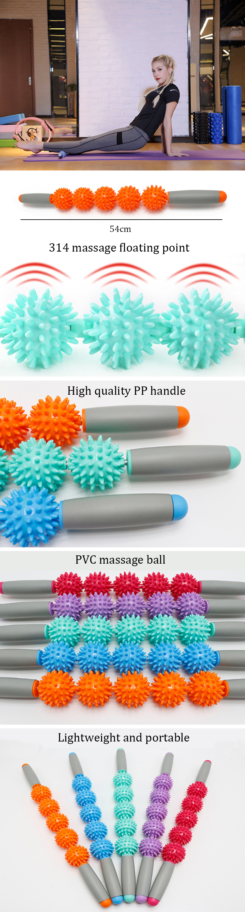 KALOAD5RollersMassageRollersYogaSportsHedgehogBallExerciseToolsEliminateFatHealthCareBar-1382786-1