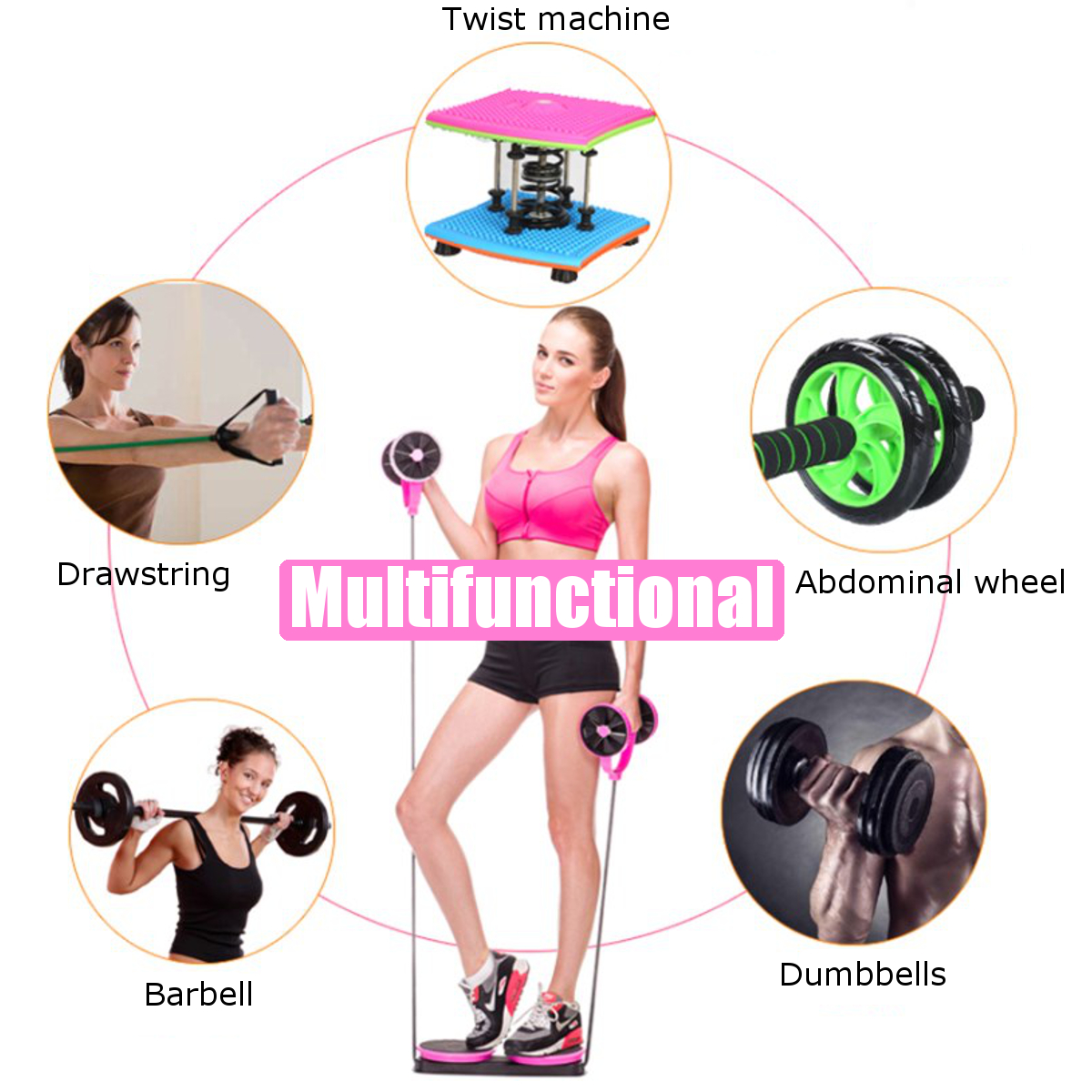 Multi-FunctionHomeAbdominalWheelRollerArmWaistLegMuscleTrainerFitnessExerciseTools-1679317-3