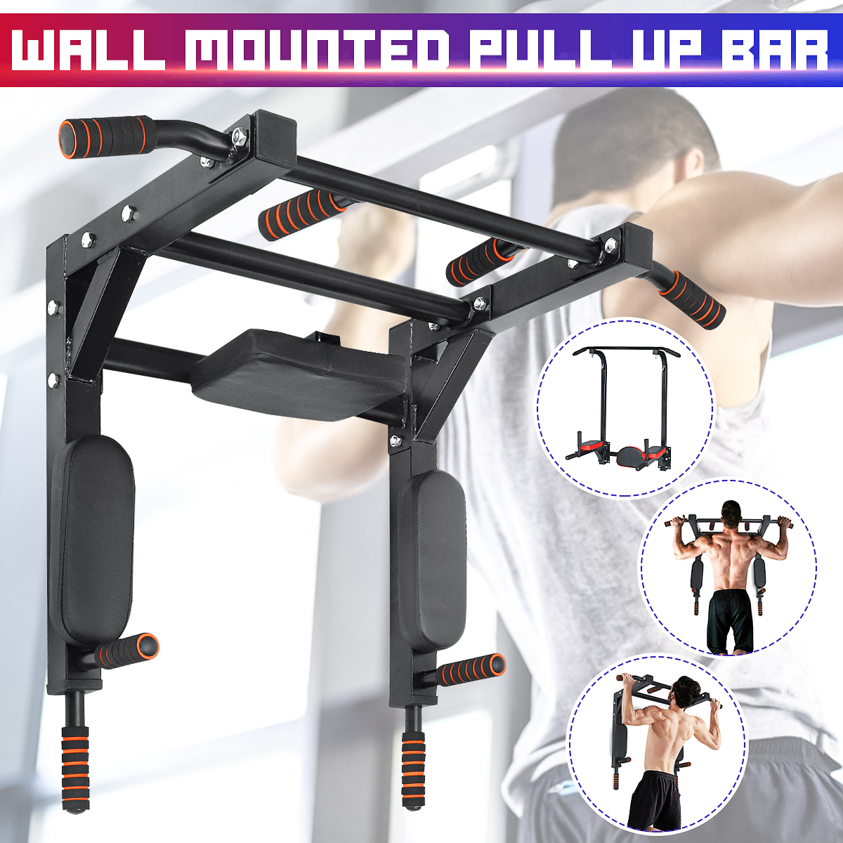 PullUpBarWallMountChinUpDipStationPowerTowerGymHomeFitnessSports-1830026-1