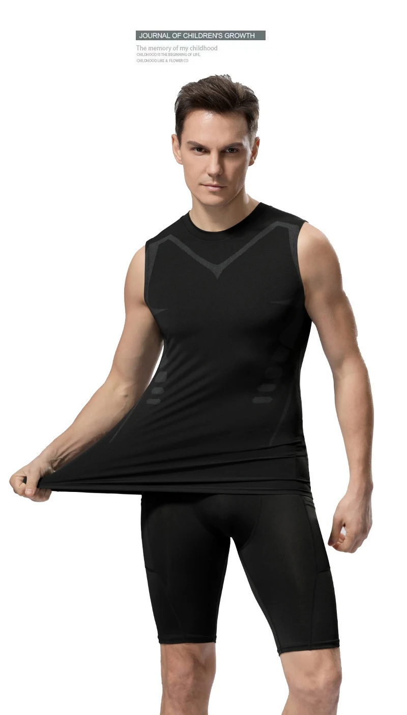 TENGOOGymSportsShirtSleevelessQuick-dryHighElasticPrintingFashionFitnessSportswearforRunningHikingFa-2010402-8