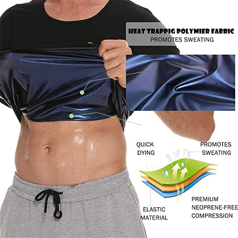 TENGOOMenSaunaSweatVestHotCompressionShirtsFitnessTrainingSlimmingBodyShaperWaistTrainerGymExerciseV-2005940-2