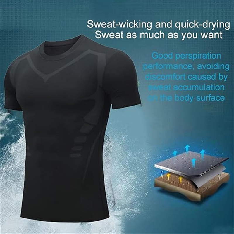 TENGOOTightSportsShirtShapingShirtsQuickDryingPolyesterMultifunctionalComfortableT-ShirtsforRunningH-2010416-2