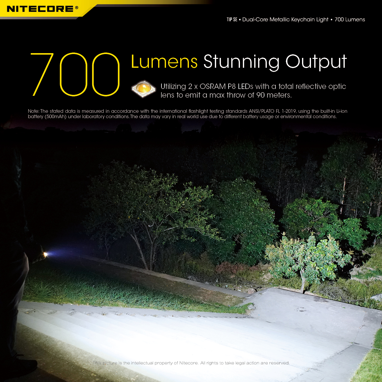 NITECORETIPSE700LMP8DualLightLEDKeychainFlashlightType-CRechargeableQCEveryDayCarryMiniTorch-1976045-3