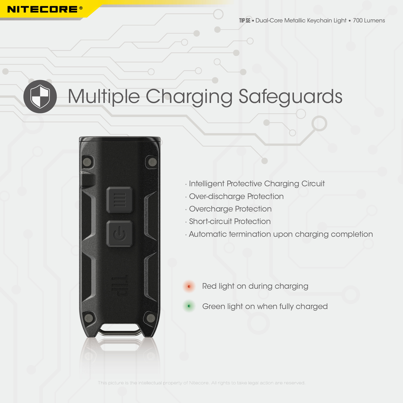 NITECORETIPSE700LMP8DualLightLEDKeychainFlashlightType-CRechargeableQCEveryDayCarryMiniTorch-1976045-7