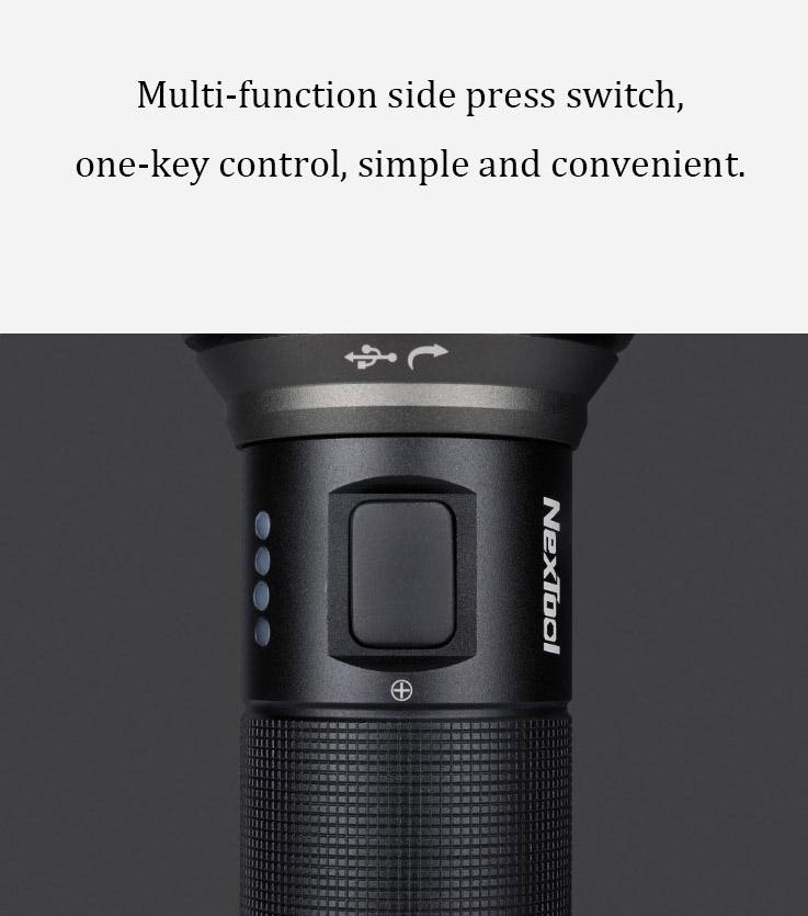NexToolXPH5022000lm6500K380mUSB-CRechargeableFlashlightSetWithPowerful26650Li-ionBattery-1545689-2