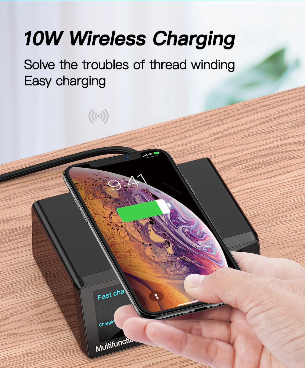 Bakeey100W8-PortUSBPDChargerPD30QC30DesktopChargingStationSmartCharger10WWirelessChargerChargingPadF-1716456-3