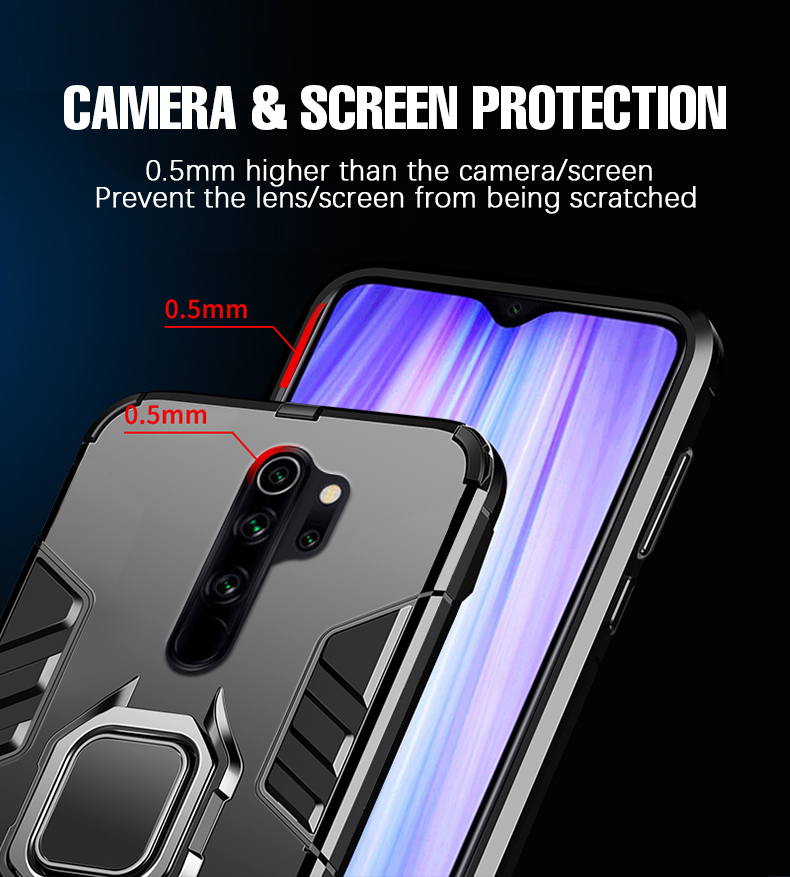 BakeeyArmorShockproofMagneticwith360RotationFingerRingHolderStandPCProtectiveCaseforXiaomiRedmi9Non-1712700-9