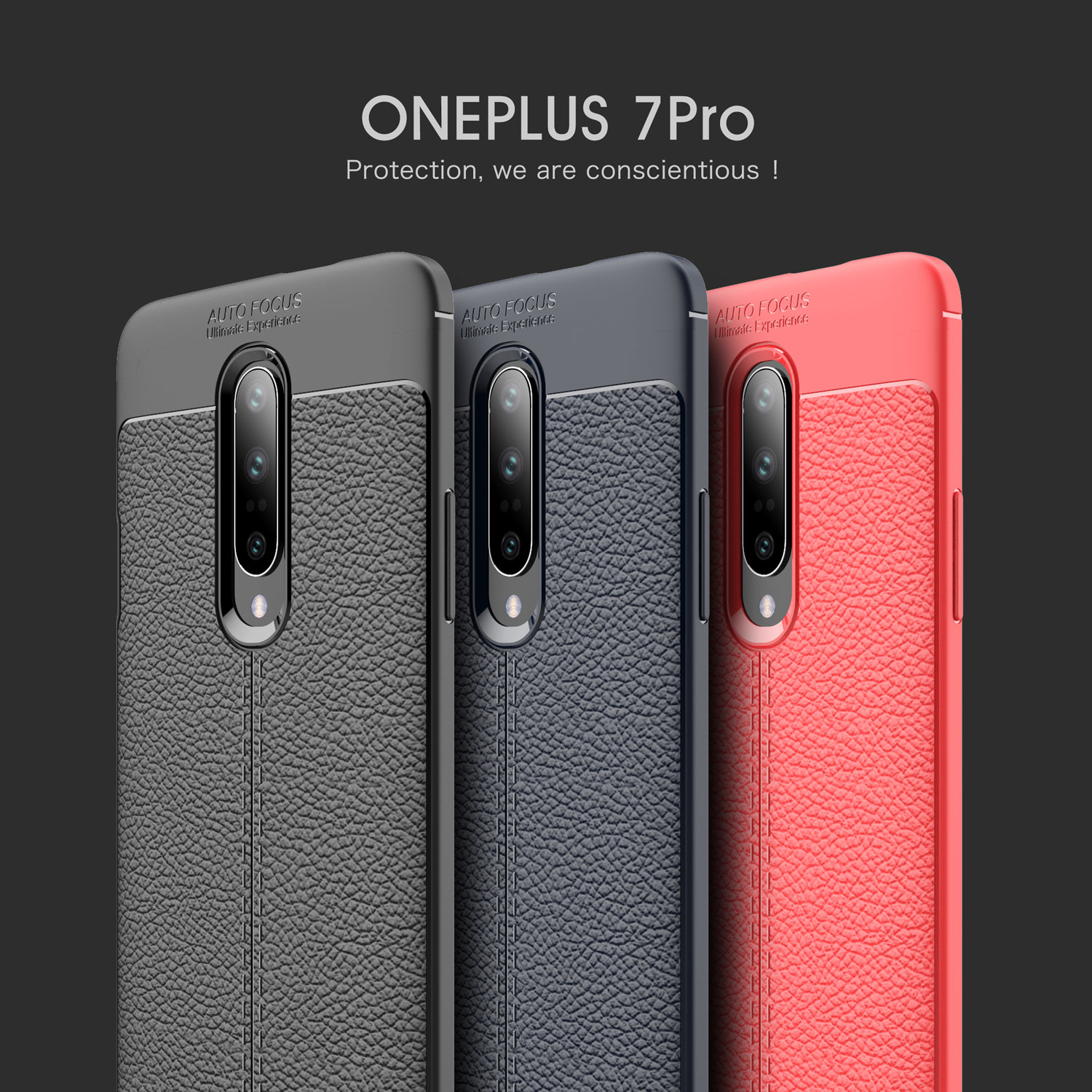 BakeeyShockproofSoftLitchiTextureSiliconeProtectiveCaseForOnePlus7PRO-1500130-1