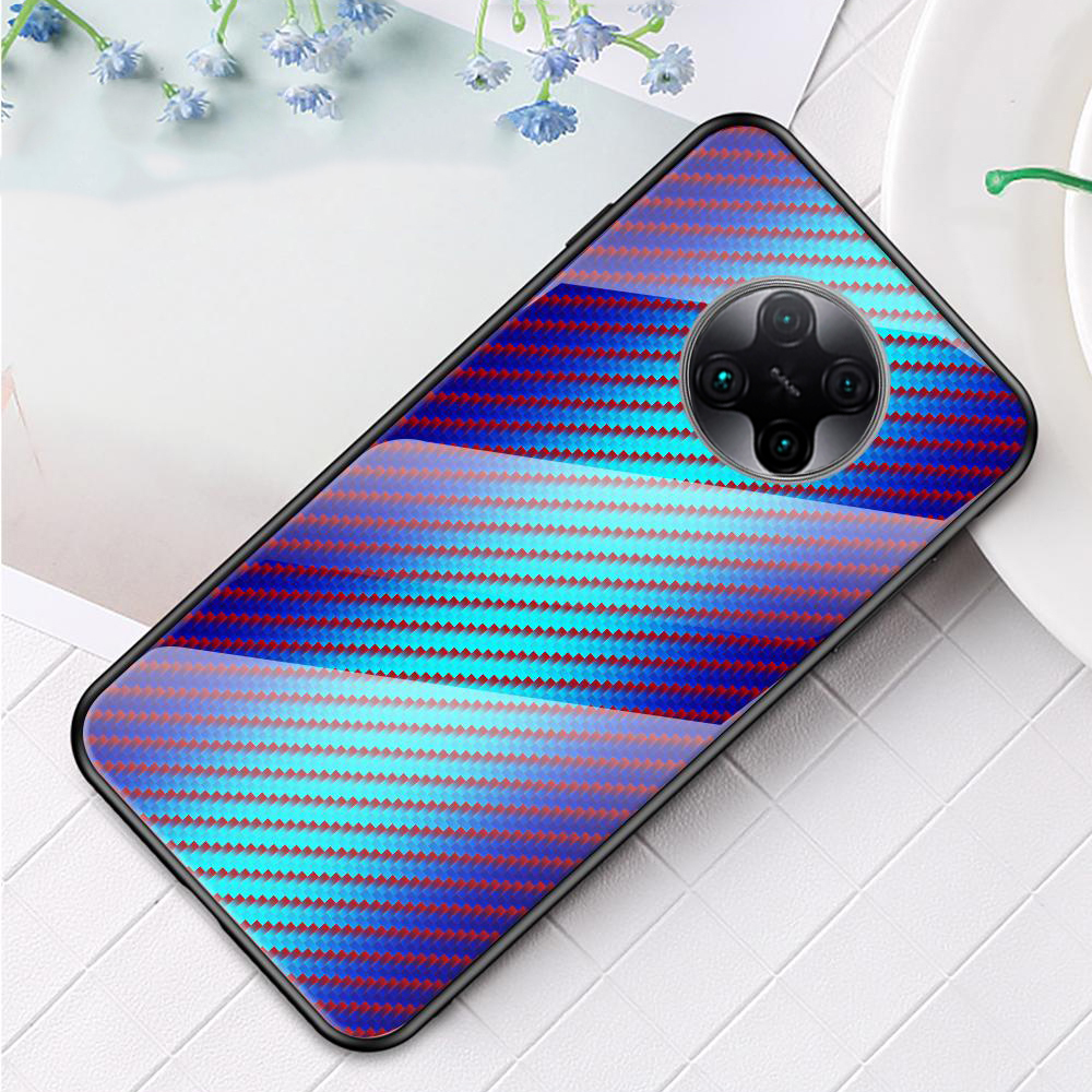 BakeeyforXiaomiPocoF2ProXiaomiRedmiK30ProCaseCarbonFiberPatternGradientColorTemperedGlassShockproofS-1708308-15