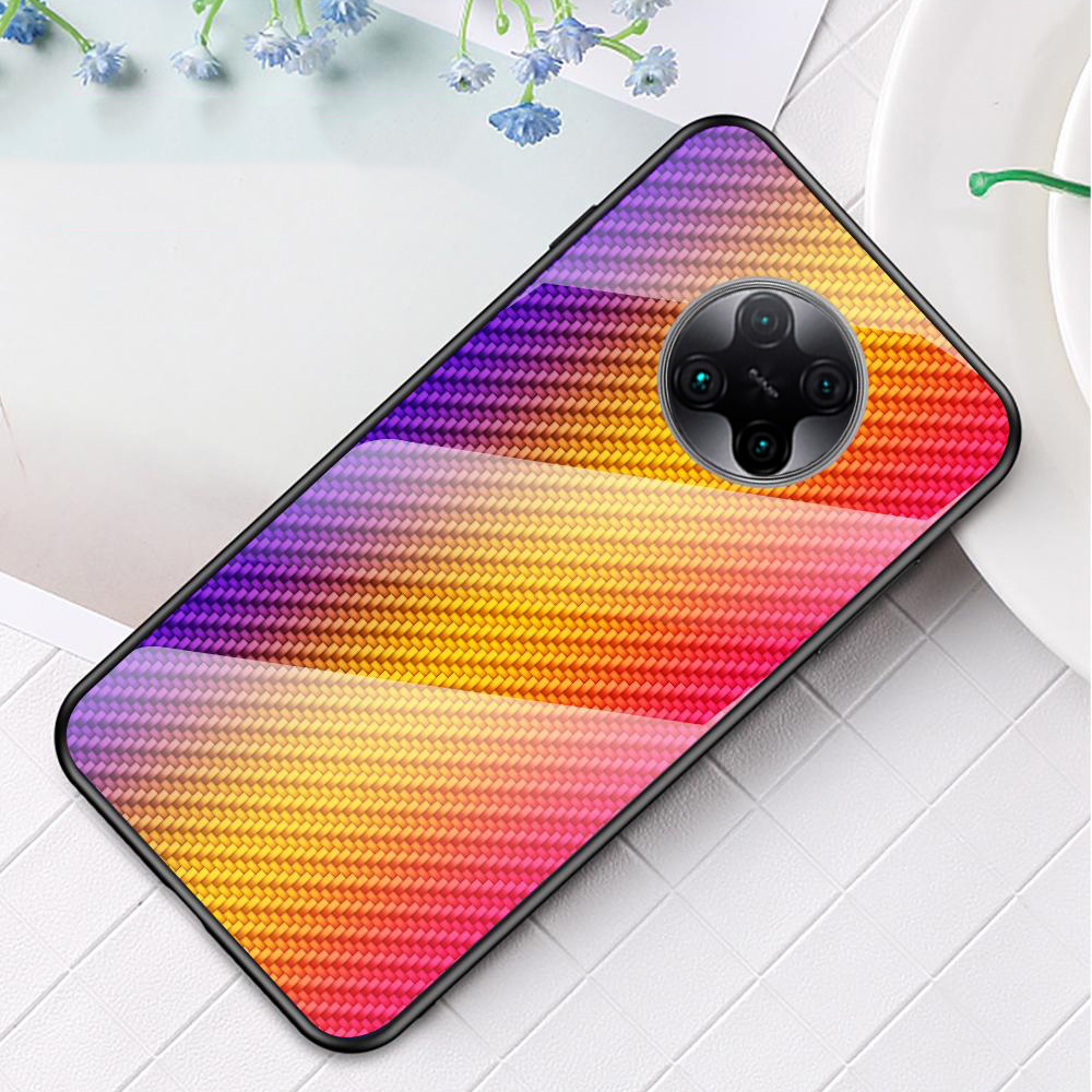 BakeeyforXiaomiPocoF2ProXiaomiRedmiK30ProCaseCarbonFiberPatternGradientColorTemperedGlassShockproofS-1708308-16