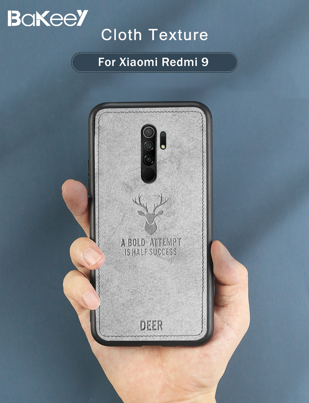 BakeeyforXiaomiRedmi9CaseDeerClassicBreathableCanvasClothShockproofProtectiveCaseBackCoverNon-origin-1708156-1