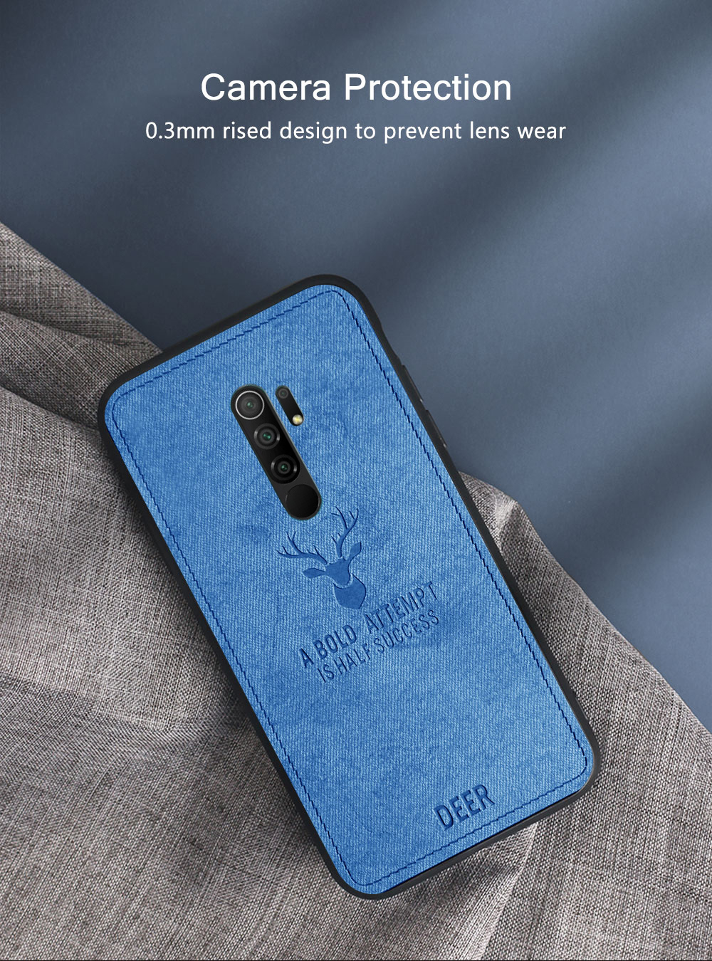 BakeeyforXiaomiRedmi9CaseDeerClassicBreathableCanvasClothShockproofProtectiveCaseBackCoverNon-origin-1708156-6