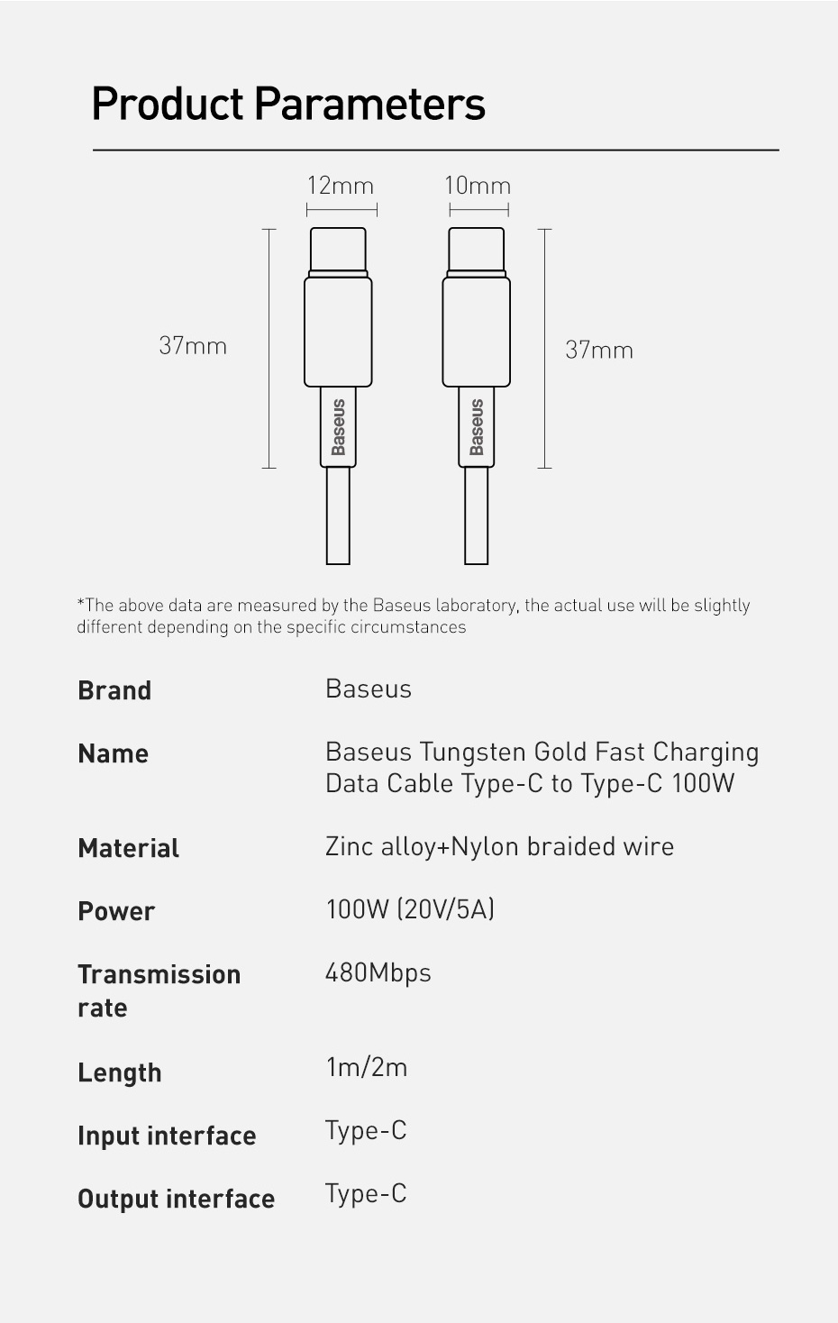 BaseusCW-YMS100WUSB-CtoUSB-CPDCablePD30PowerDeliveryQC40FastChargingDataTransmissionCordLineForSamsu-1750234-10