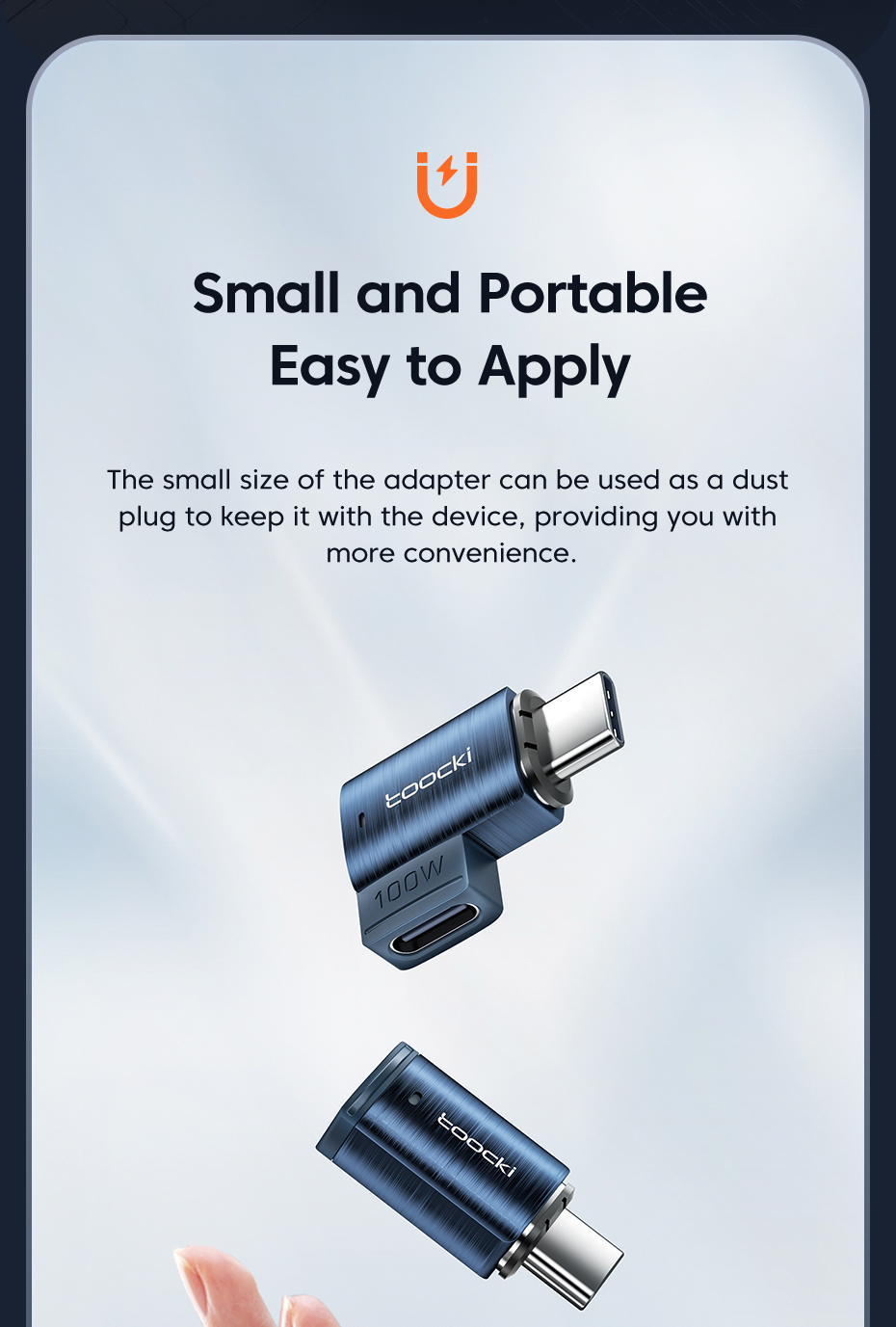 Toocki100WUSB-CToType-CMagneticAdapter2in1PDFastChargingType-CConnectorDataSync90DegreeUSB-CMagnetCo-1991941-9