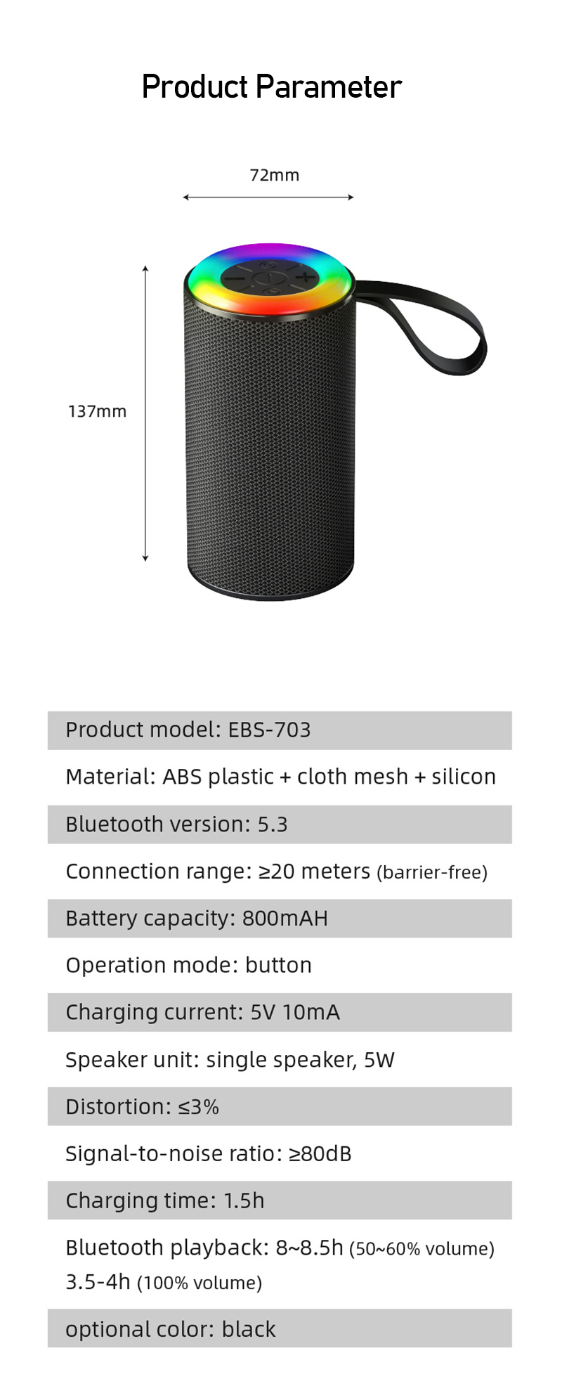 EBS-7035Wbluetooth53SpeakerPortableSpeakerRGBLightTFCardHands-freeCallIPX5WaterproofOutdoorsWireless-1994671-13