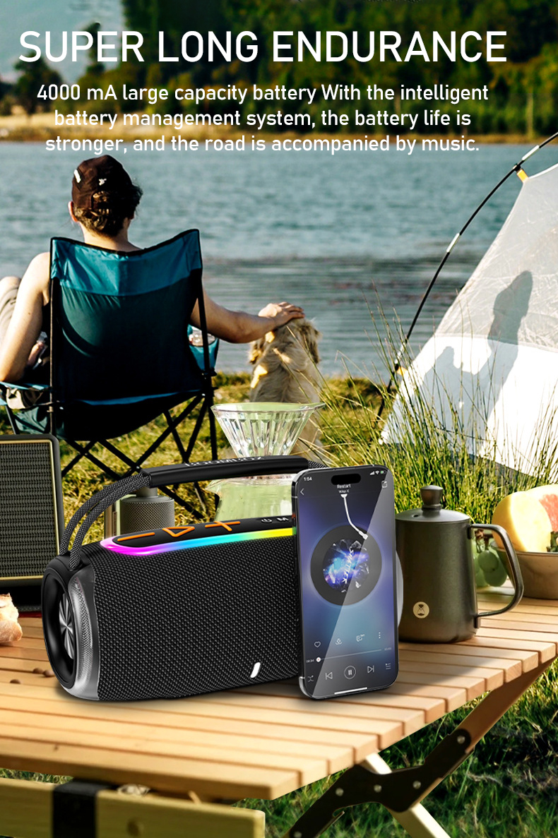 X68030WbluetoothSpeakerPortableSpeaker3DSurroundBassRGBLight4000mAhBatteryIPX67WaterproofSupportTFCa-2008436-5