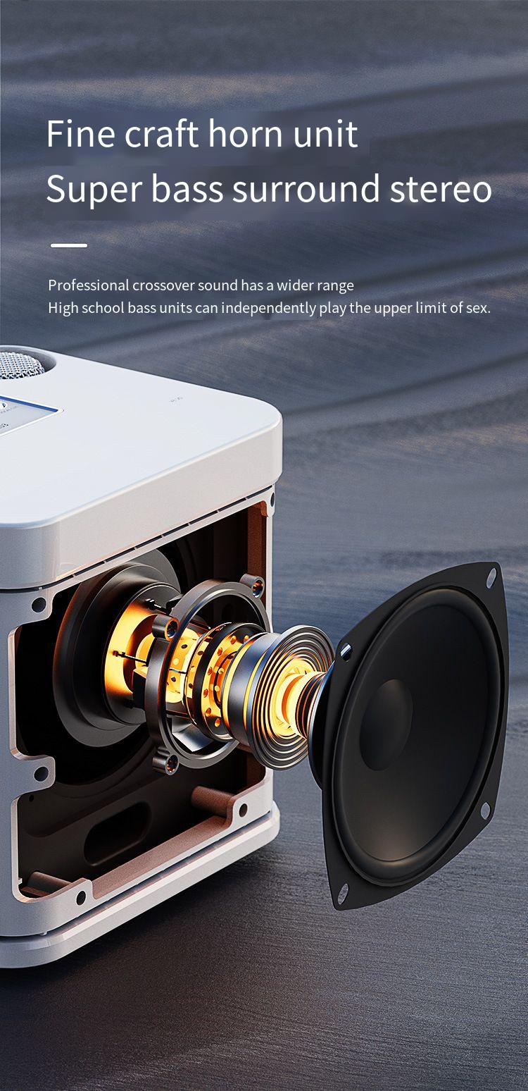 YS203bluetoothSpeakerwithDualWirelessMicrophoneSurroundStereoSoundDeepBass3000mAhHomeKaraokeMachineK-2004057-6