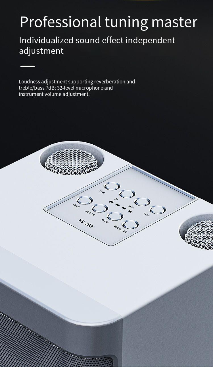 YS203bluetoothSpeakerwithDualWirelessMicrophoneSurroundStereoSoundDeepBass3000mAhHomeKaraokeMachineK-2004057-8