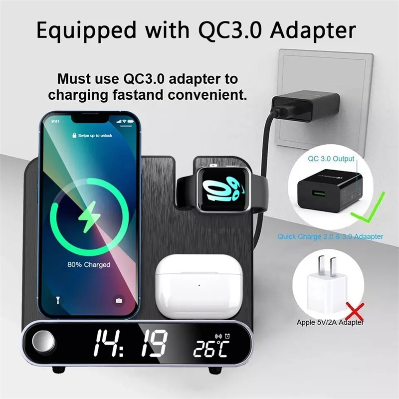 Bakeey15W3in1WirelessChargerwithAlarmClockFastWirelessChargingStandforQi-enabledSmartPhonesforiPhone-2002182-3