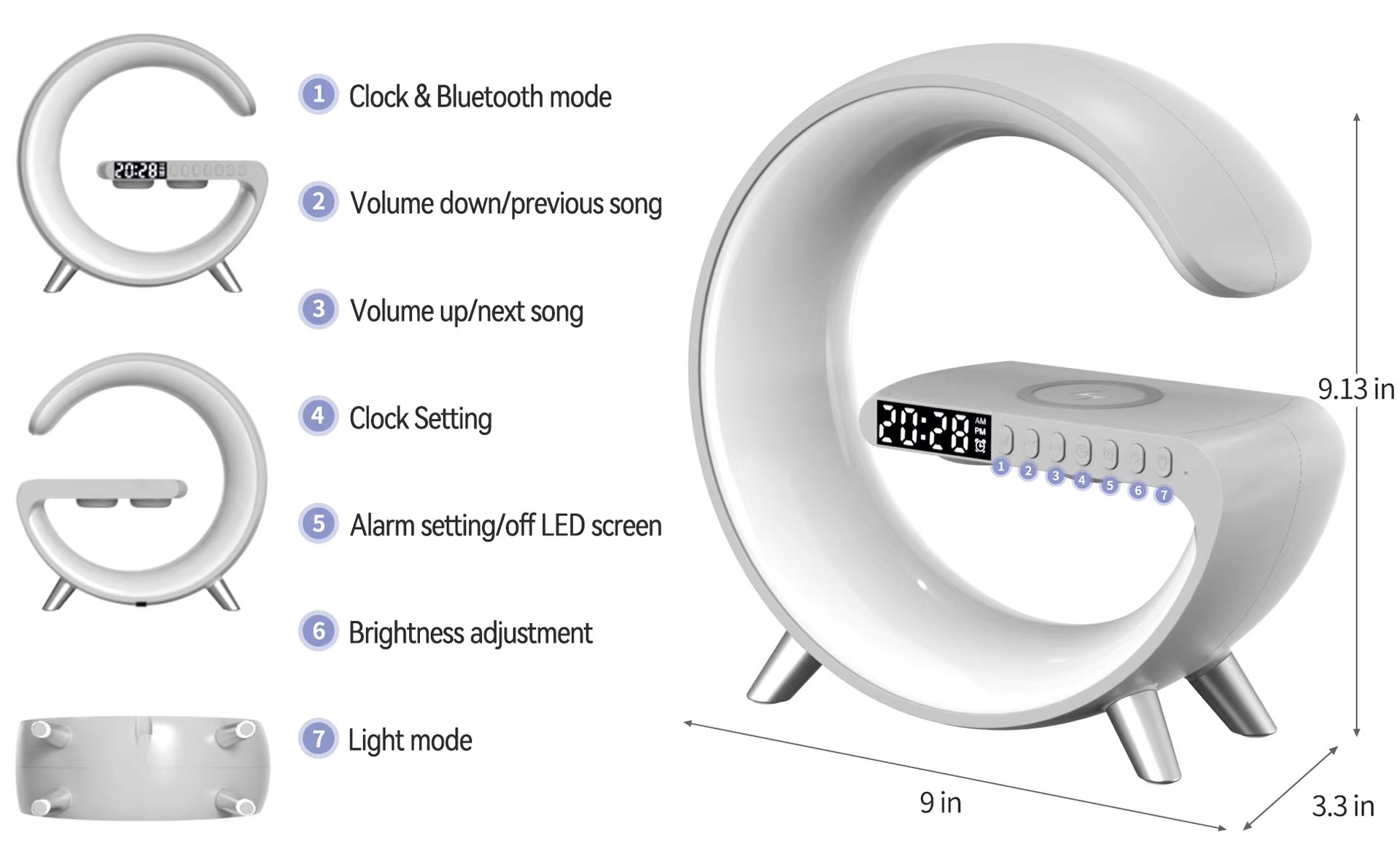 BakeeyN69RGBLampWirelessLight15WFastWirelessChargerPhoneHolderwithbluetoothSpeaker-1984763-9