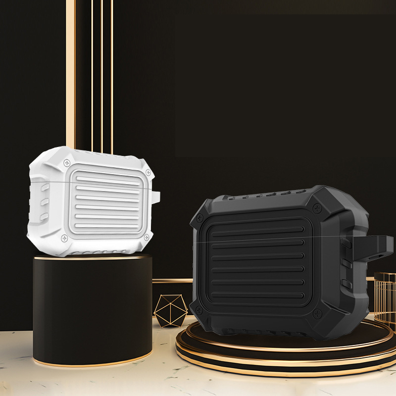 BakeeyArmorSoftSiliconeWaterproofShockproofEarphoneStorageProtectiveCasewithkeychainforAppleAirpods3-1830413-1