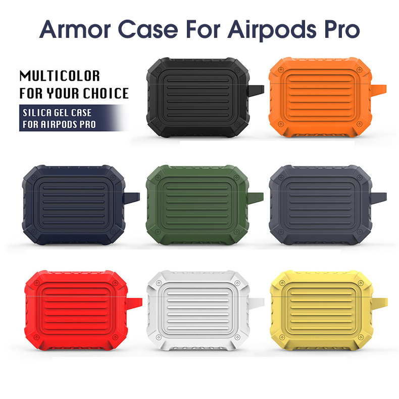 BakeeyArmorSoftSiliconeWaterproofShockproofEarphoneStorageProtectiveCasewithkeychainforAppleAirpods3-1830413-2