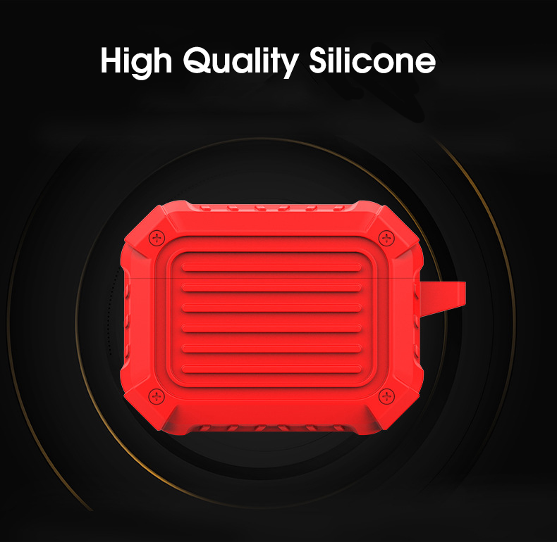BakeeyArmorSoftSiliconeWaterproofShockproofEarphoneStorageProtectiveCasewithkeychainforAppleAirpods3-1830413-3